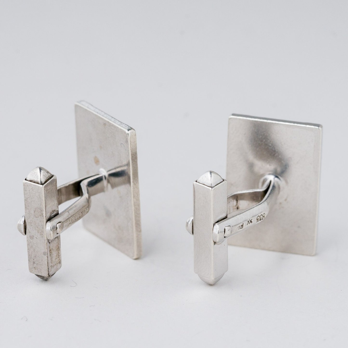 Silber Manschettenknöpfe 835 "Goldfront" 13 g2