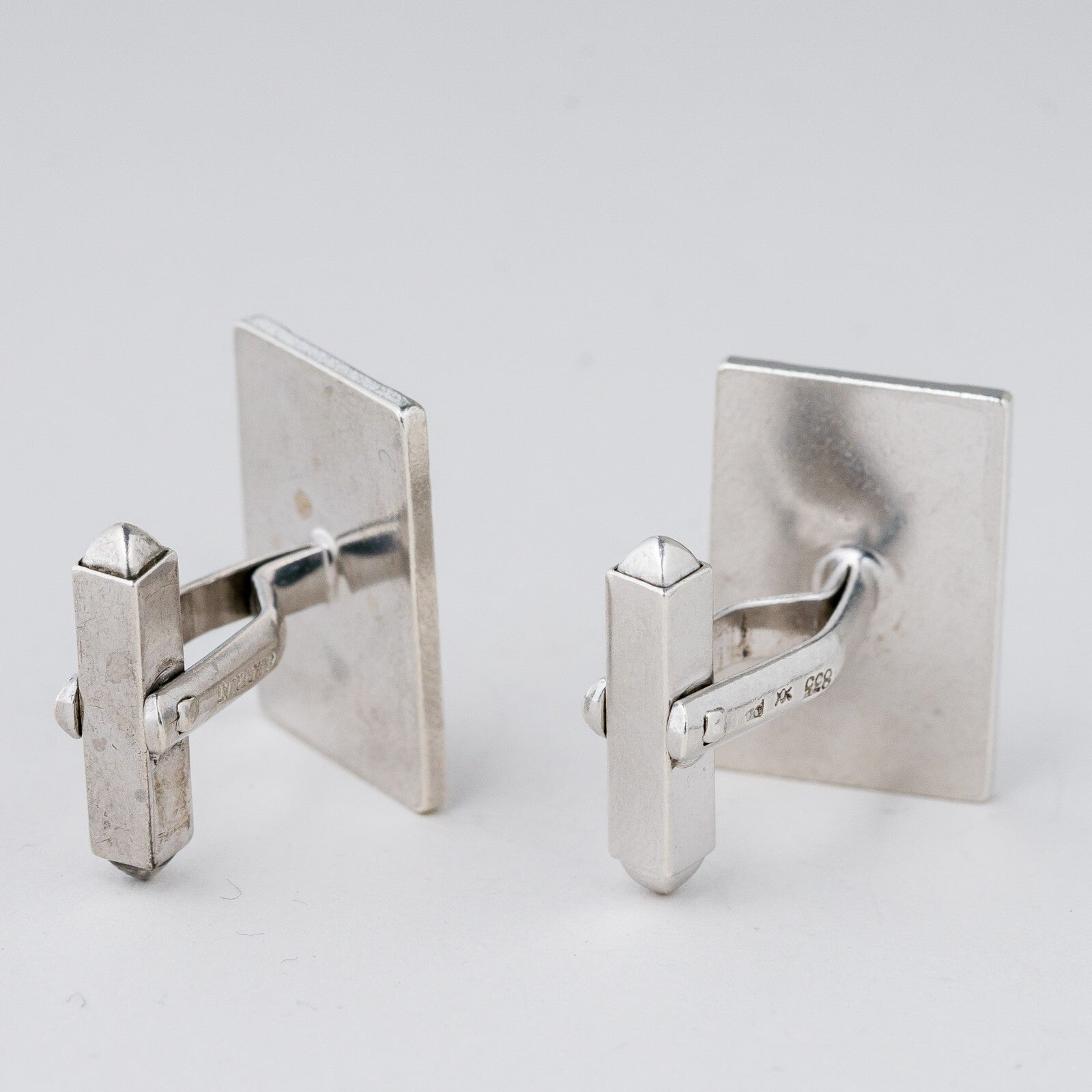 Silber Manschettenknöpfe 835 "Goldfront" 13 g2