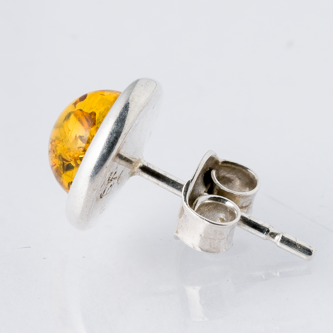 Einzelner Ohrring Ohrstecker Bernstein 925er Silber 0,75 g1