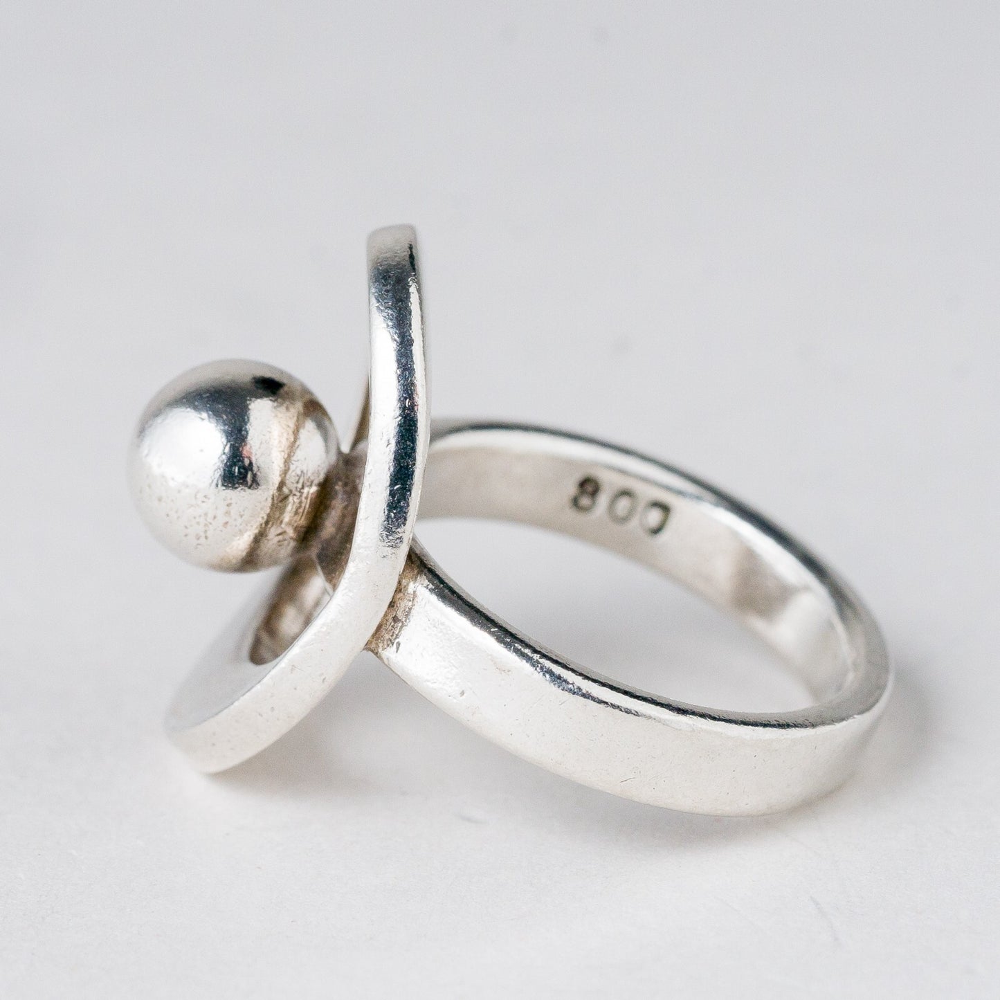 Silber Ring 800 Größe 49 (15,6 mm Ø) 5,76 g2