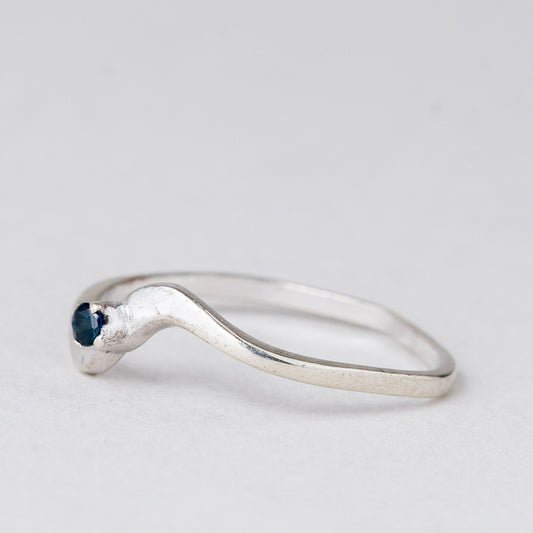 Ring Blauer Stein 0,96 g 925er Silber Größe 55 (17,5 mm Ø)0