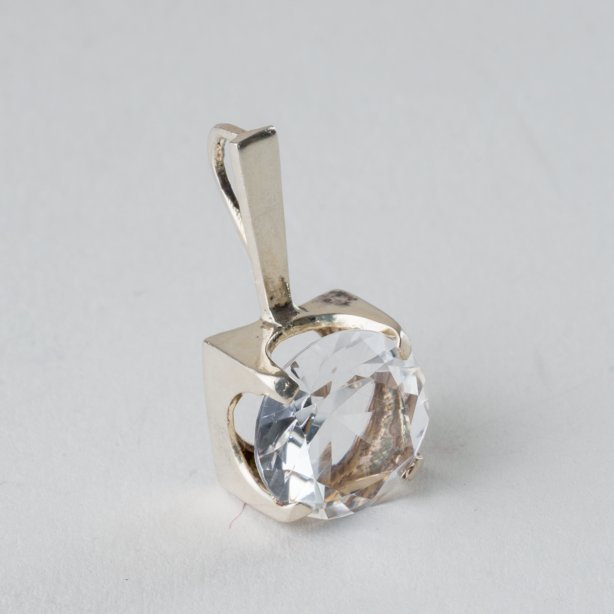 Anhänger mit farblosen Stein 925er Silber 2,15g1