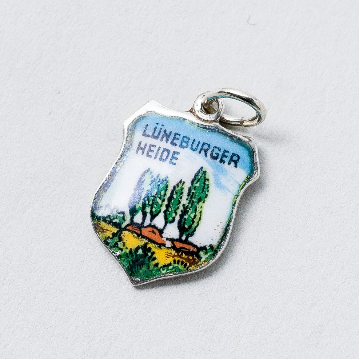 Anhänger 800 Silber Souvenir Anhänger Lüneburger Heide 1,5 cm 0,81 g0