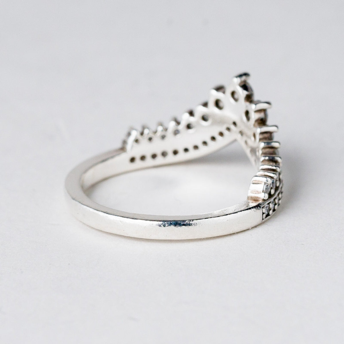 Silber Ring 925 Weiße Steine Größe 51 (16,2 mm Ø) 2,79 g4