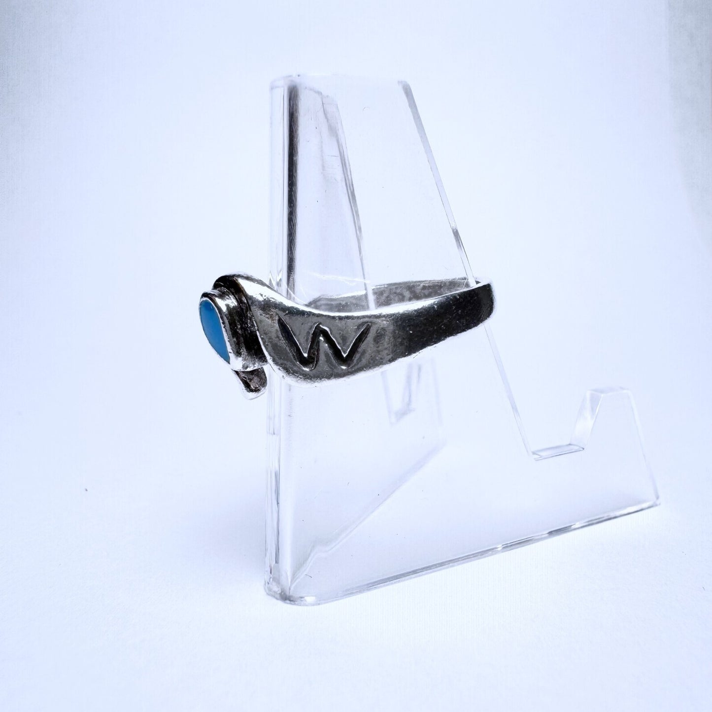 Ring 925er Silber Größe 59 mit hellblauem Stein 3,06g1