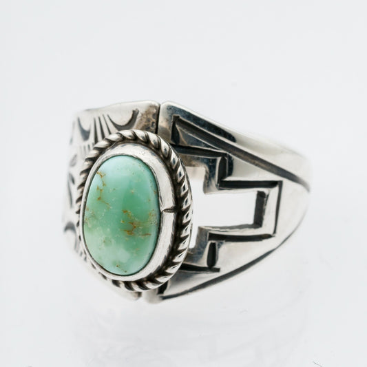 Silberring Grüner Stein Sterling Silber 6,63 g Größe ab 55 (17,5 mm Ø)0