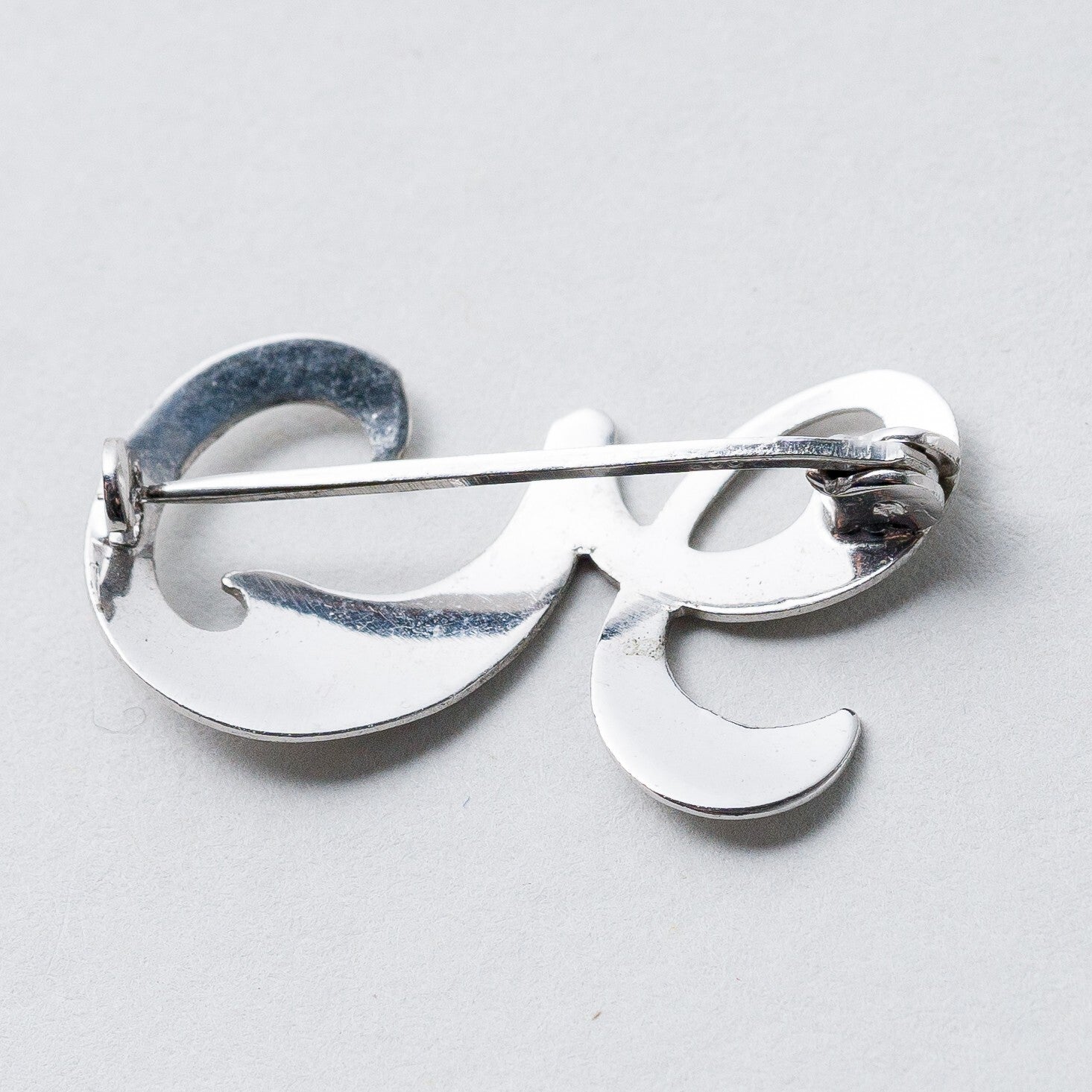 Silber Brosche Spange 800 "E" 2,6 cm 1,46 g4