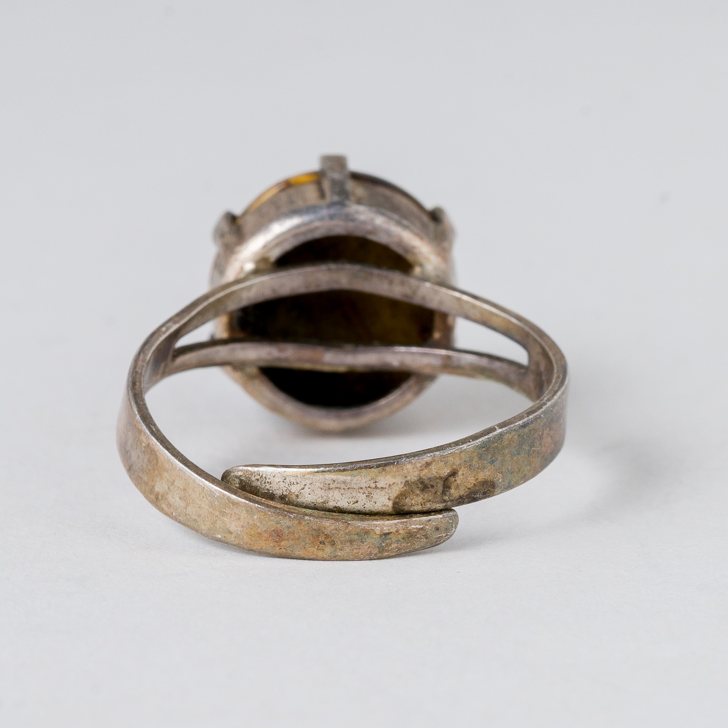 Ring Brauner Stein 835er Silber 3,62 g Größe flexibel2
