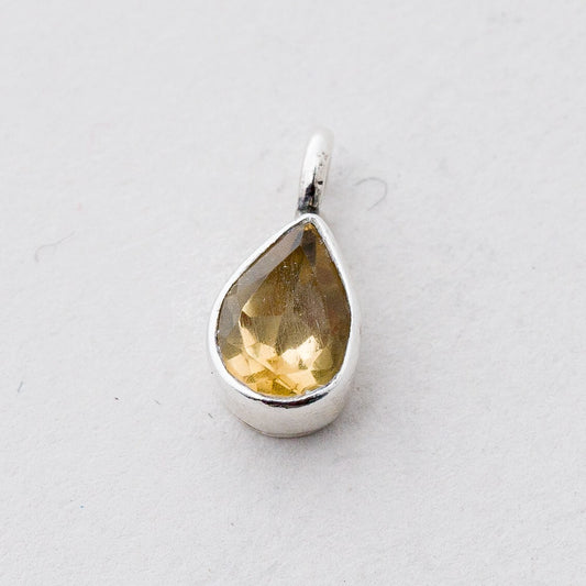 Anhänger Silber Gelber Steine 1,1 cm 0,61 g0