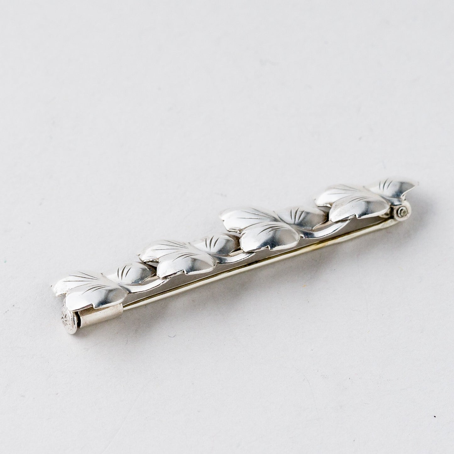 Silber Brosche 835 Floral 4,9 cm 2,97 g2