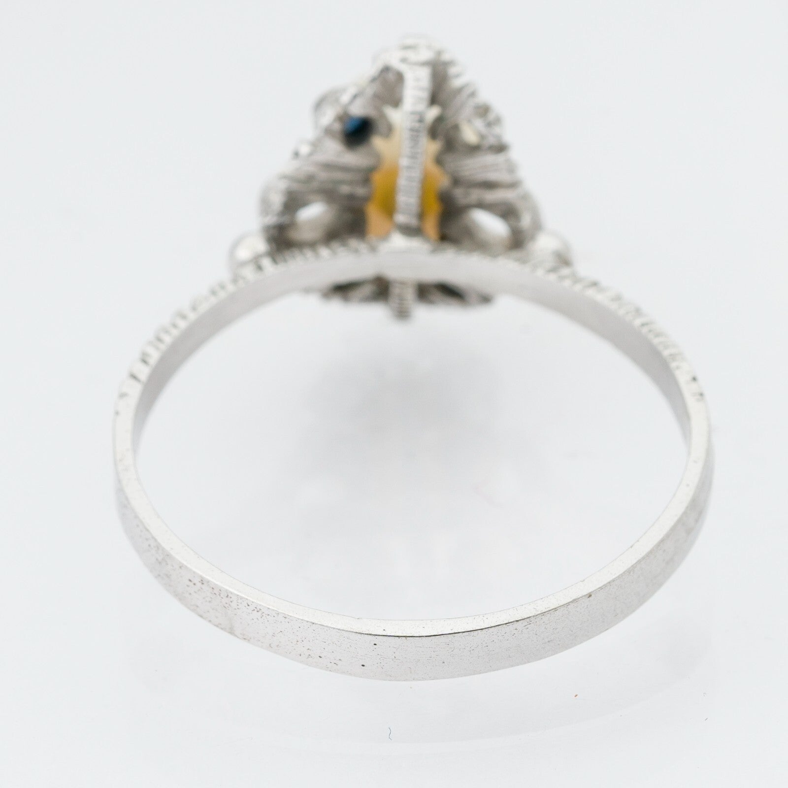 Silberring mit Perle und Besatz 835er Silber 2,67 g Größe 64 (20,3 mm Ø)2