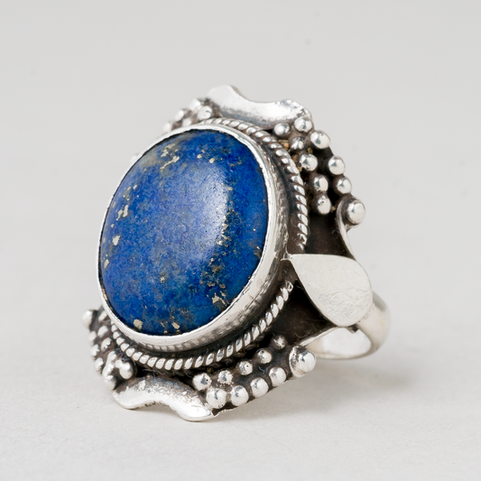 Ring Blauer Stein 925er Silber 8,88 g Größe flexibel0