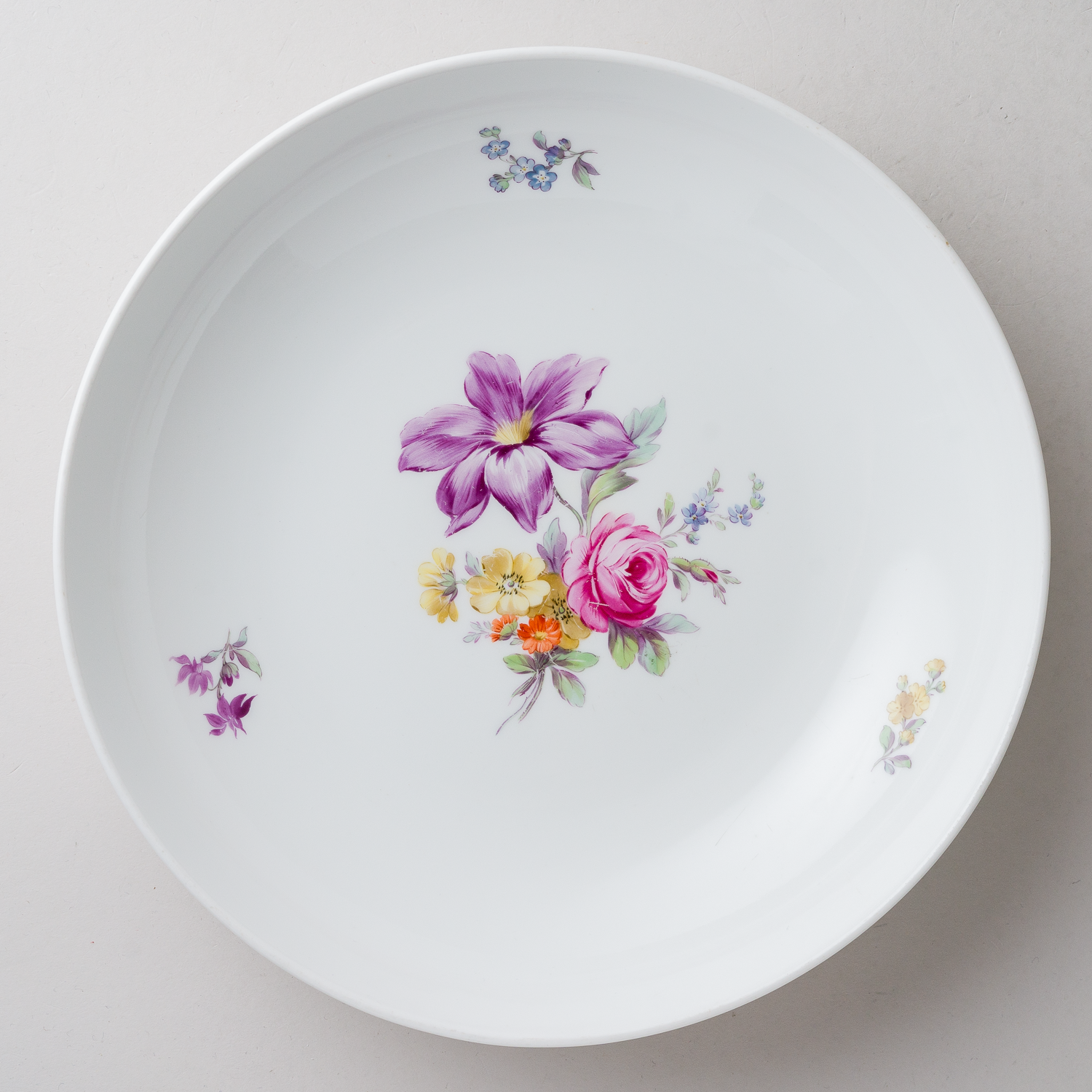 KPM Schale Rund Bunte Blume 23 cm 2. Wahl0