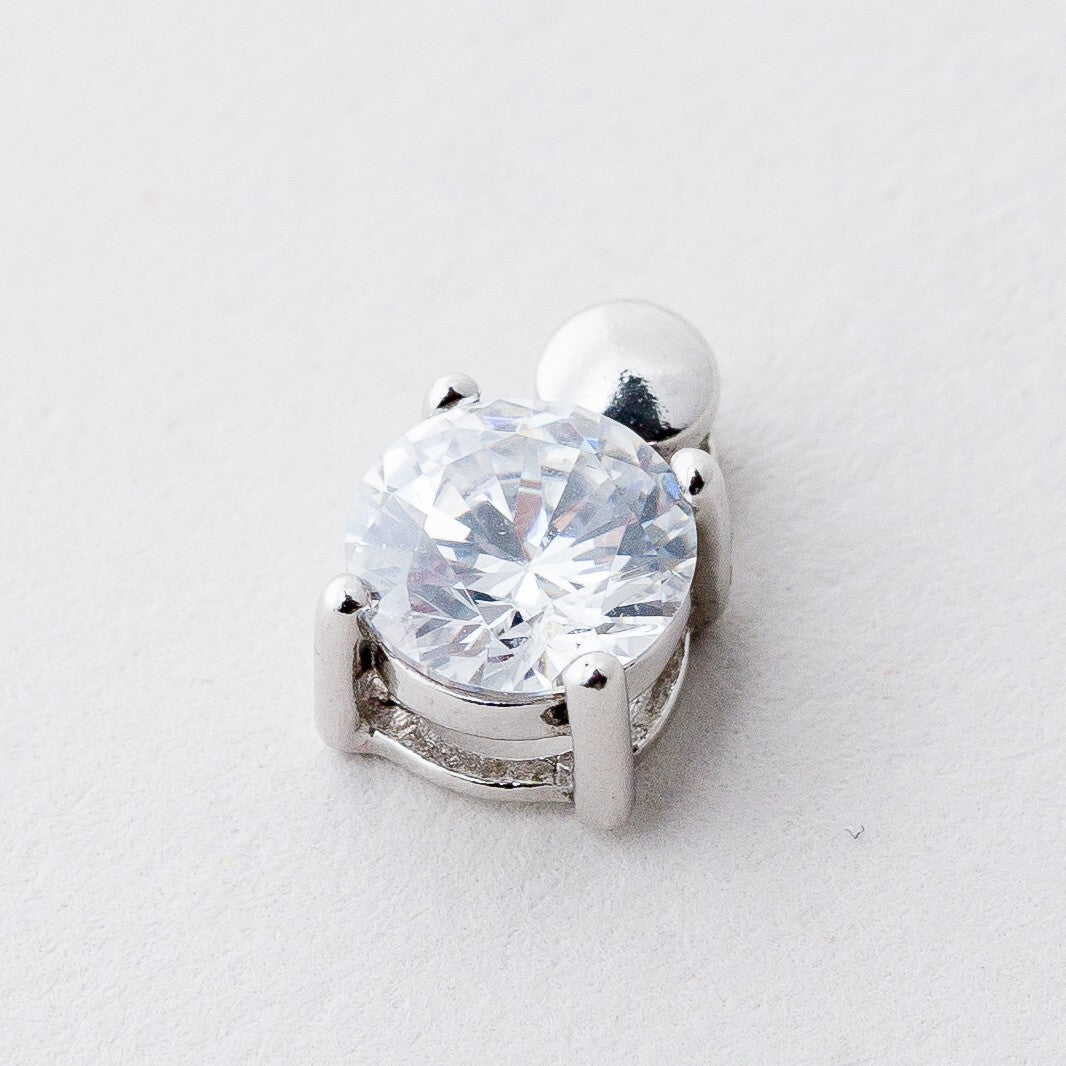 Anhänger Silber 925 Weißer Stein 1 cm 1,27 g0