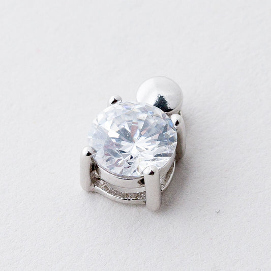 Anhänger Silber 925 Weißer Stein 1 cm 1,27 g0