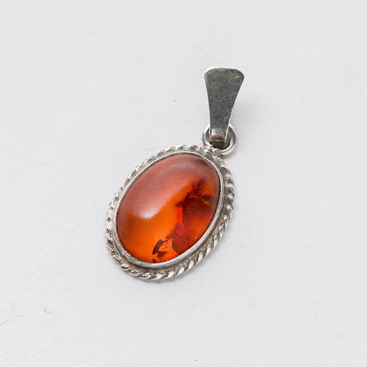 Silber Anhänger Kettenanhänger 925 Bernstein 1,74 g0