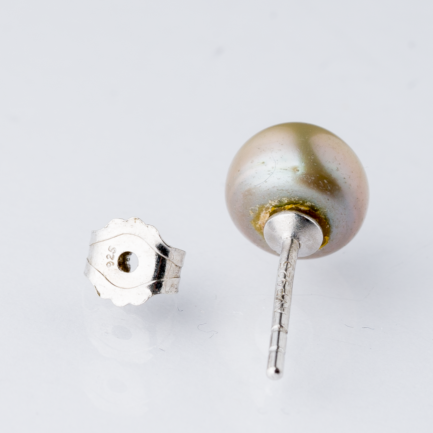Einzelner Ohrring Ohrstecker Perle Silber 0,67 g5