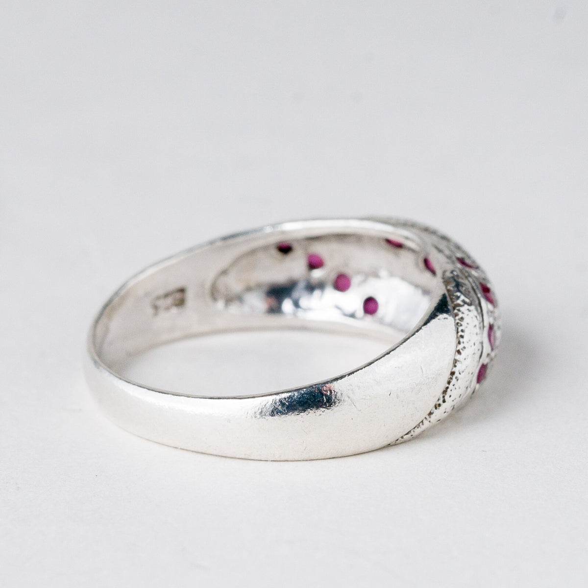 Silber Ring 925 Rote Steine Größe 57 (18,1 mm Ø) 3,77 g4