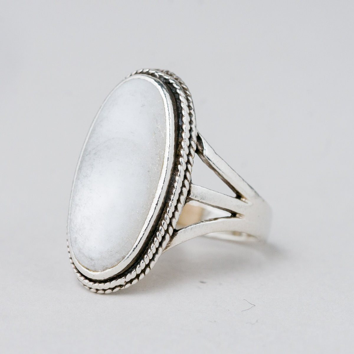 Silber Ring 925 Mondstein Größe 52 (16,5 mm Ø) 4,18 g0