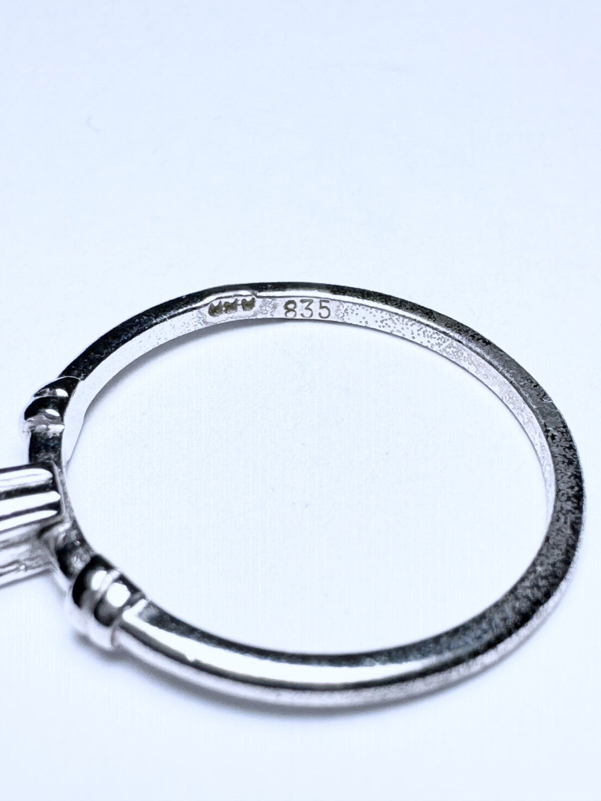 Ring 935er Silber Größe 51 Weißer Stein 0,99g2