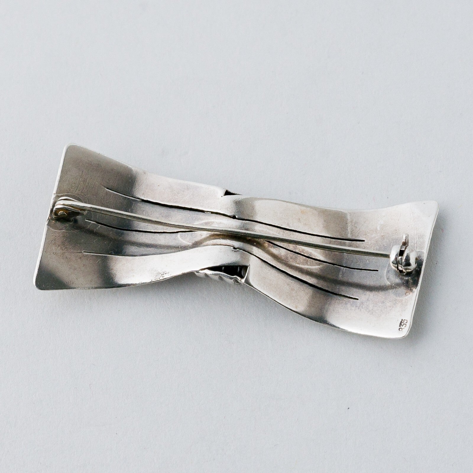 Silber Brosche Spange 835 Schleife 7,76 g4
