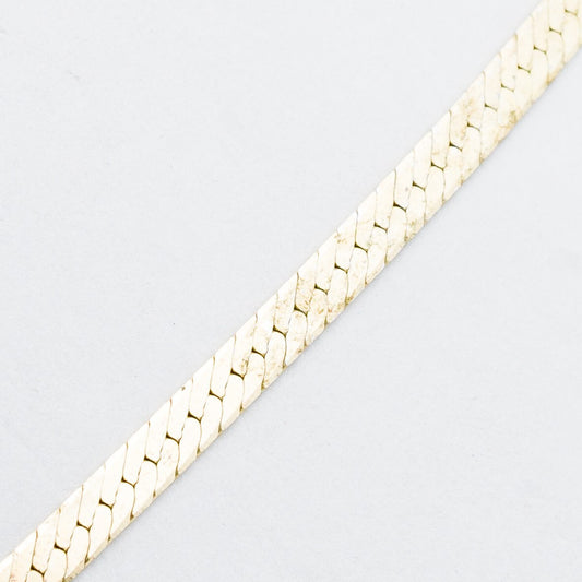 Silber Armband 18 cm 925 Flachpanzerkette vergoldet 4,2 g0