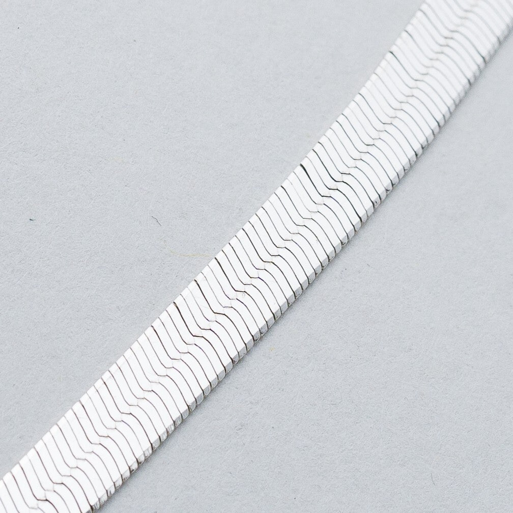 Silber Silberkette Halskette 40,5 cm 925 Flache Schlangenkette 9,48 g4