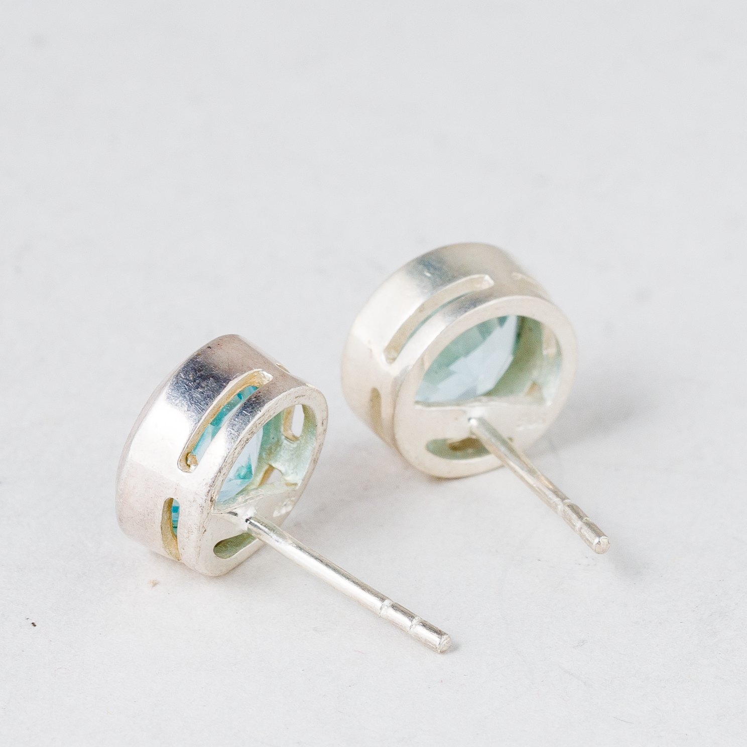 Ohrringe Ohrstecker Hellblaue Steine 925er Silber 3,22 g1