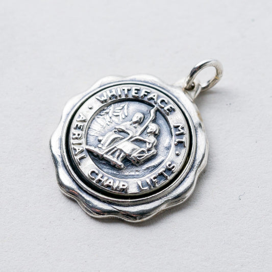 Anhänger 925 Silber Aerial Chair Lifts Whiteface Mt. 2 cm 3,14 g0