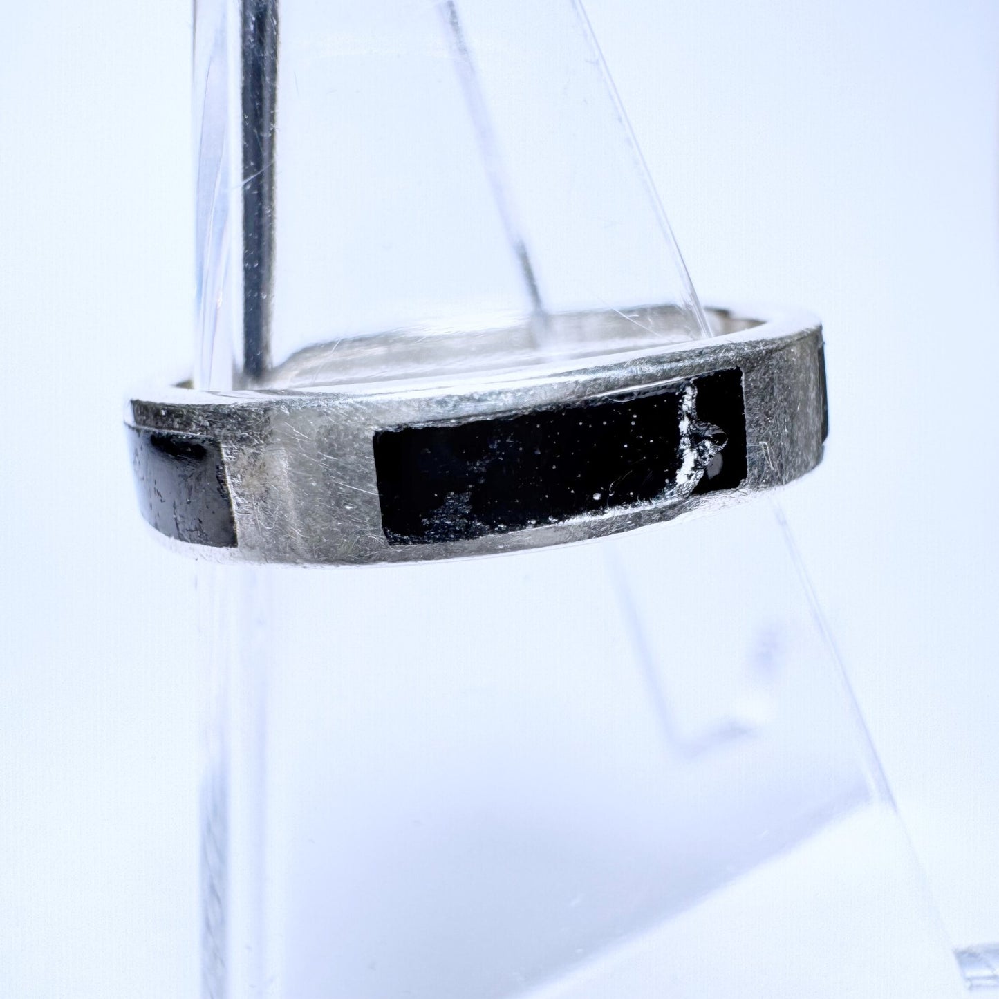 Ring 925er Silber Größe 54 mit schwarzer Emaille  3,41g4