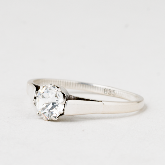 Ring Weißer Stein 835er Silber 1,81 g Größe 63 (20,0 mm Ø)0