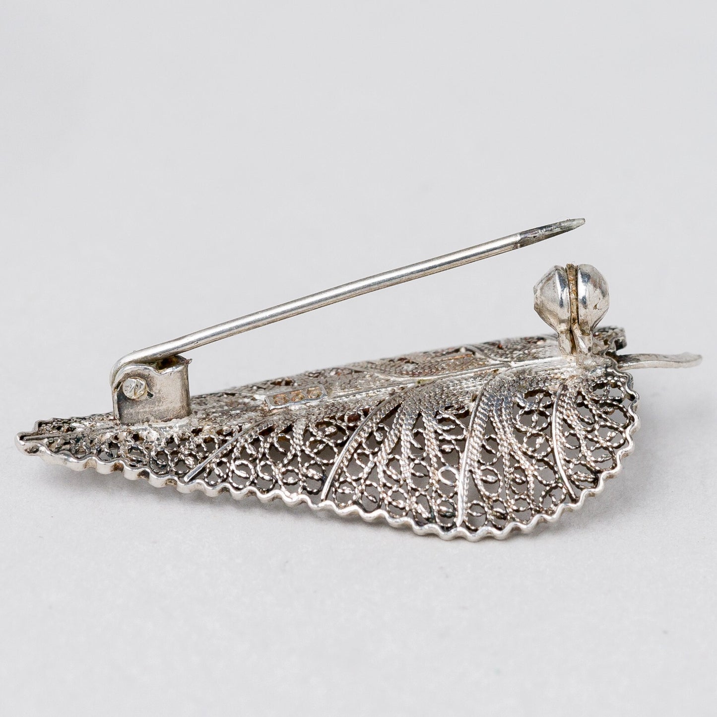 Brosche 835 Silber filigran 4 cm 3,14 g6