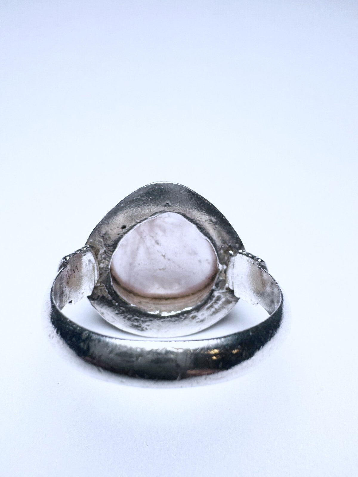 Ring 925er Silber Größe 57 hellrosa Herzcabochon 7,63g2
