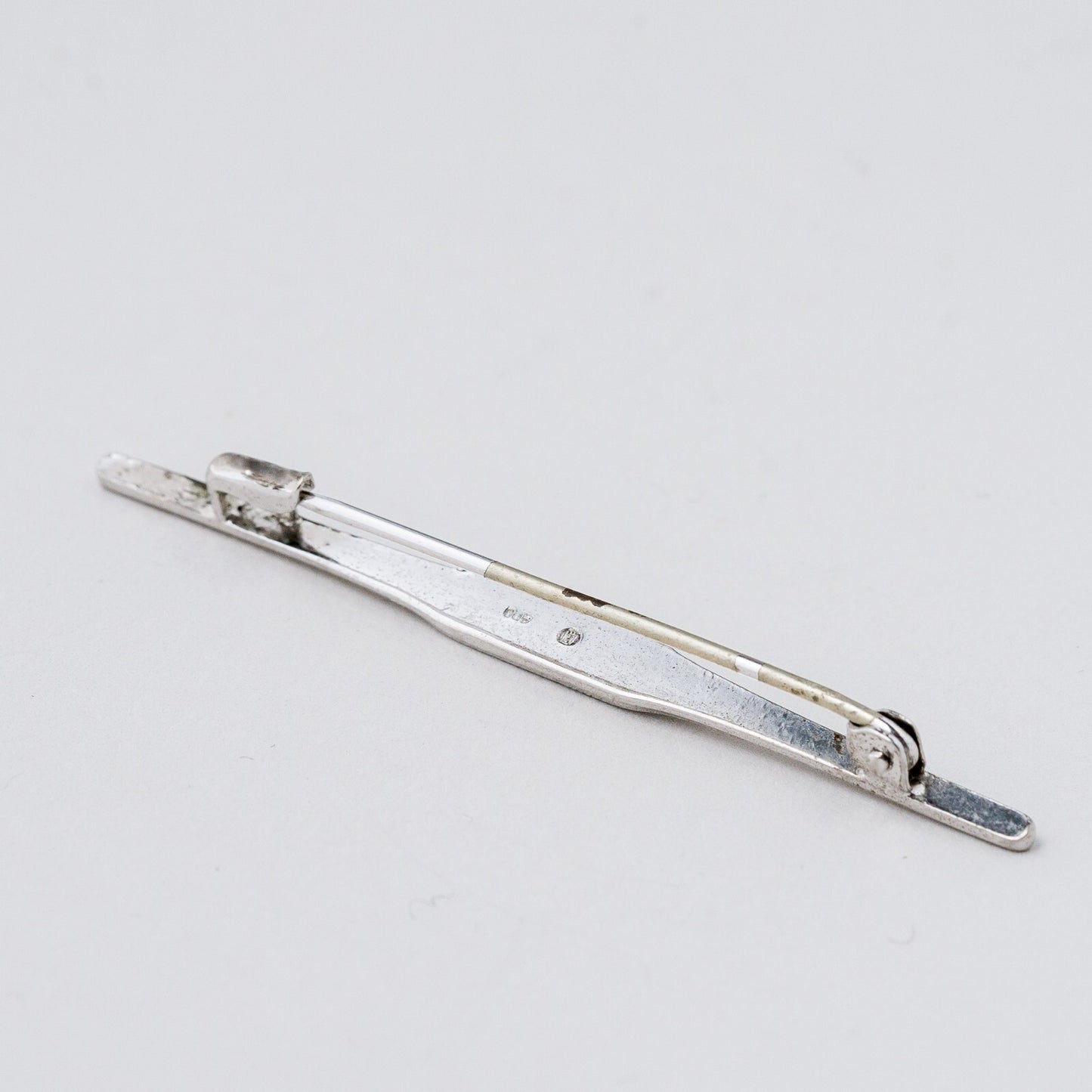 Silber Brosche 800 Graue Steine 2,32 g2