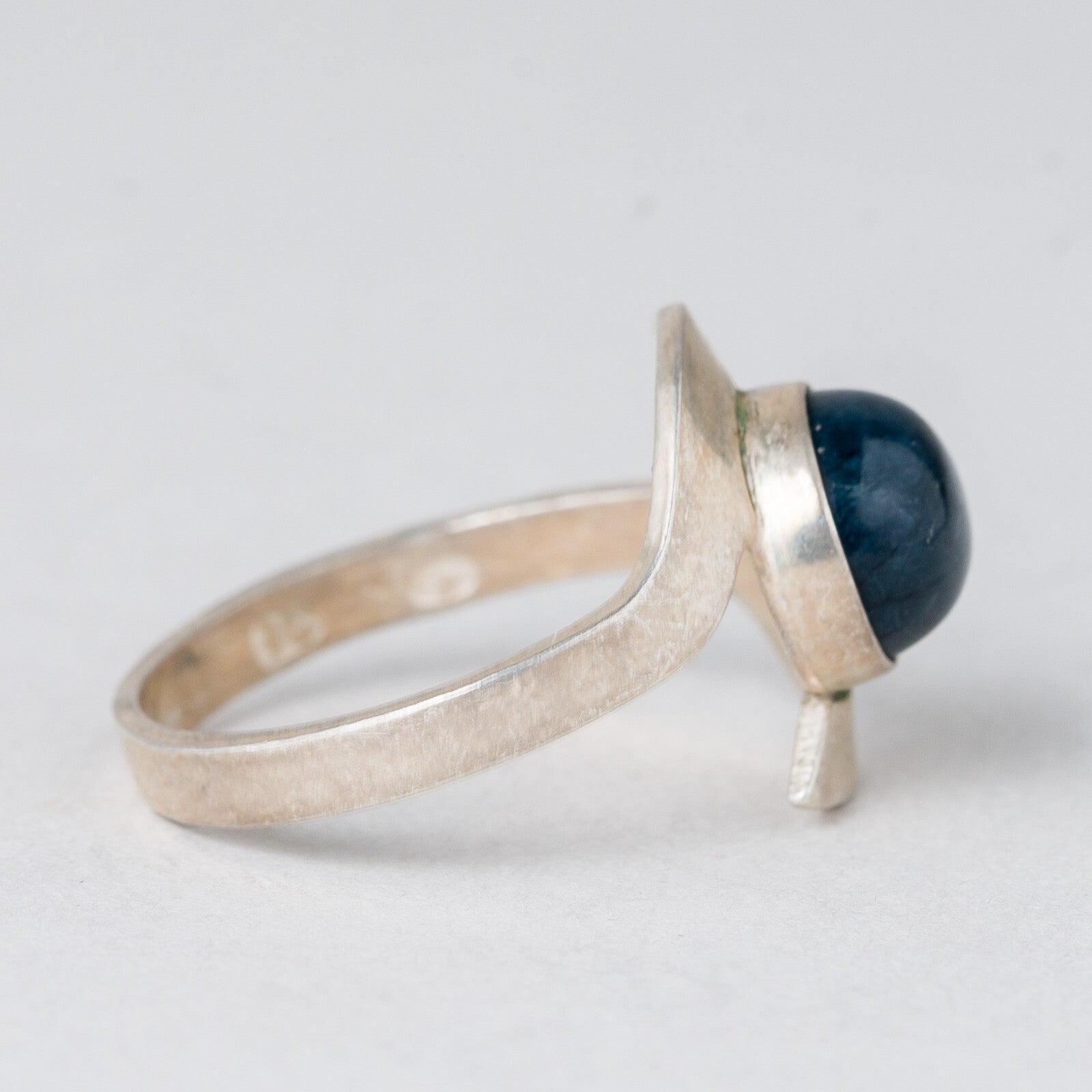 Ring Schwarzer Stein 2,53 g Silber Größe 55 (17,5 mm Ø)2