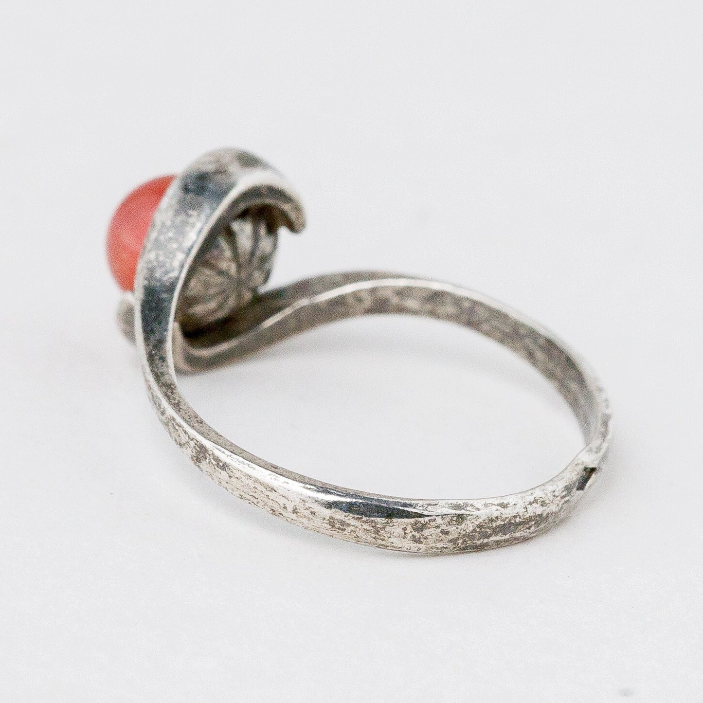 Silber Ring 50 (15,9 mm Ø) Roter Stein 1,6 g5