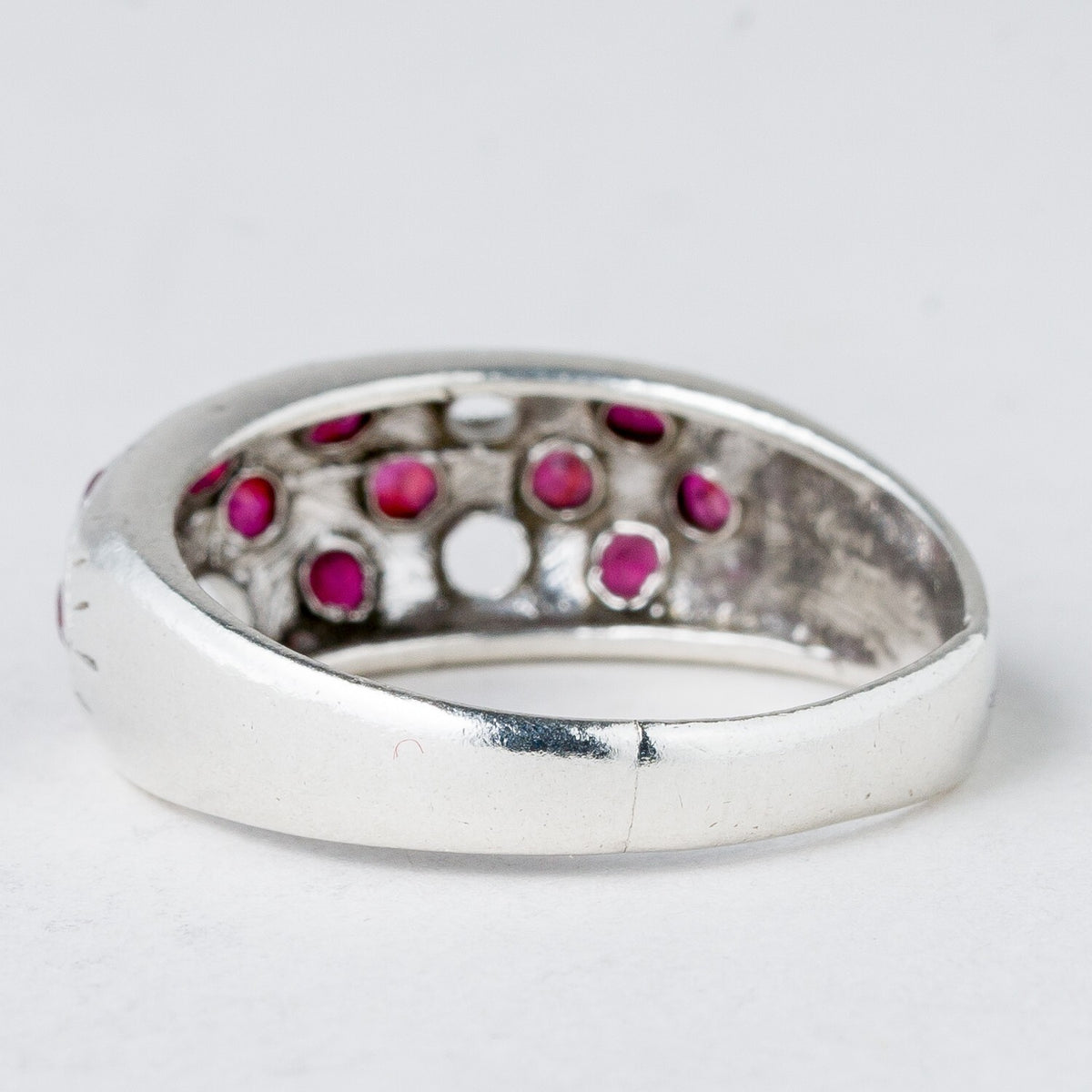 Silber Ring 925 Purpurne Steine Größe 60 (19,1 mm Ø) 4,04 g4