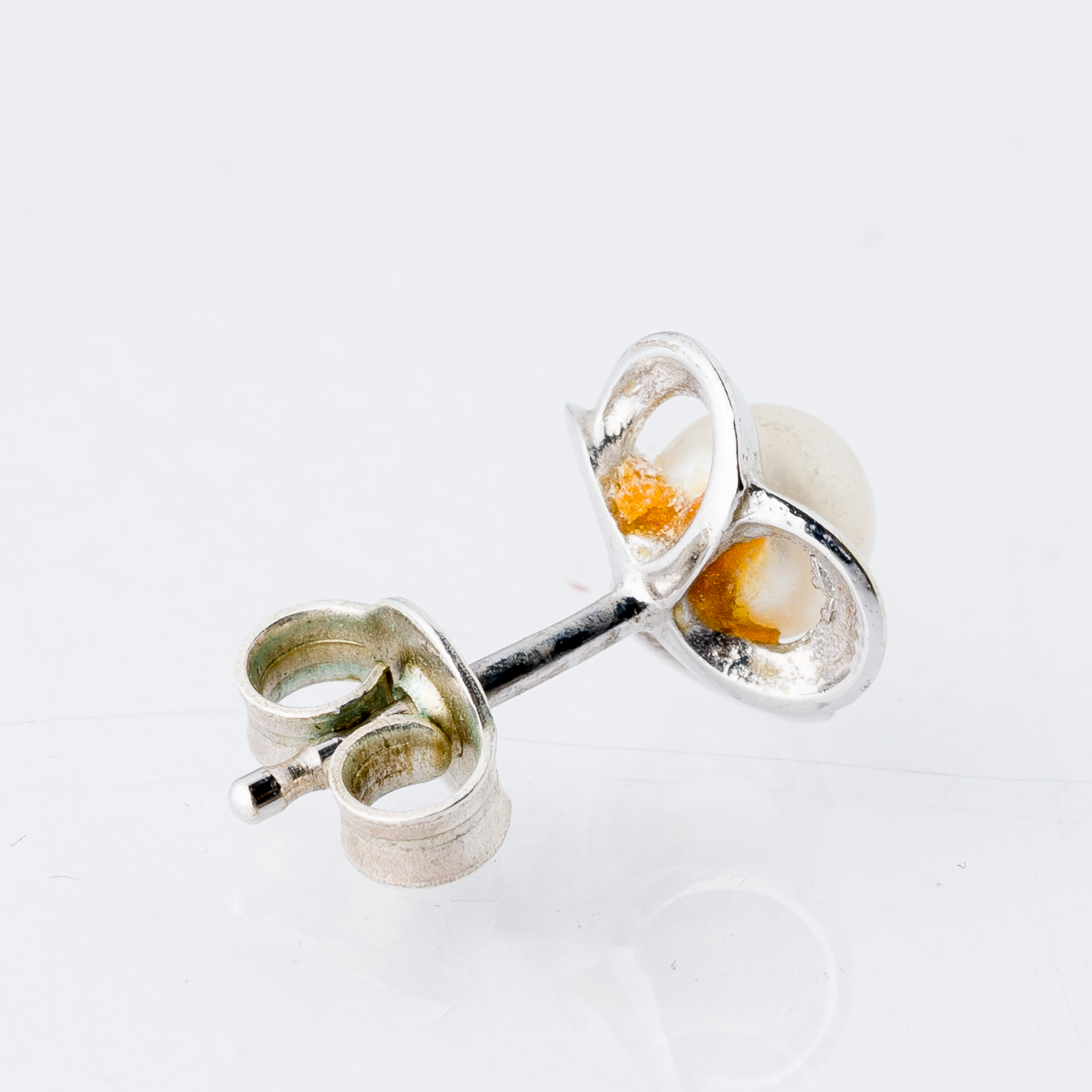Einzelner Ohrring Ohrstecker Perle Silber 0,71 g2