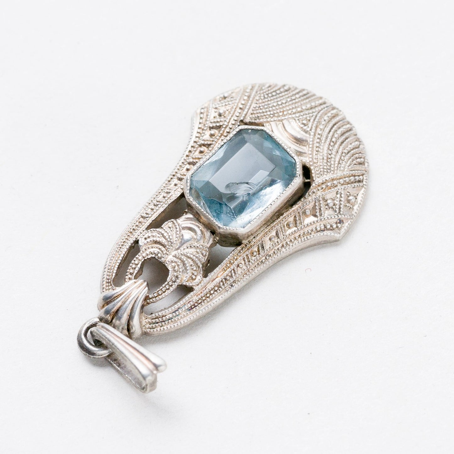 Anhänger 835 Silber Blauer Stein 4,2 cm 4,26 g2