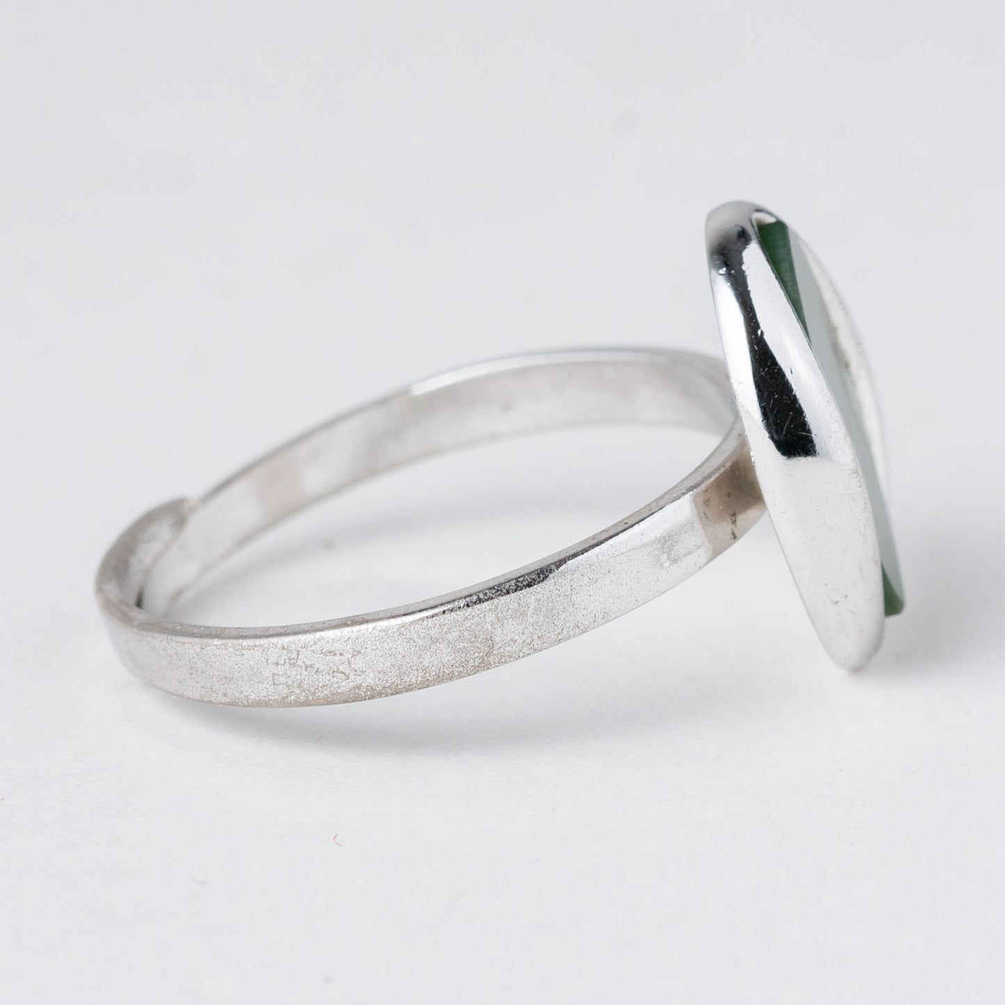 Silber Ring 835 Grüner Stein Größe flexibel ca. 60 3,91 g2