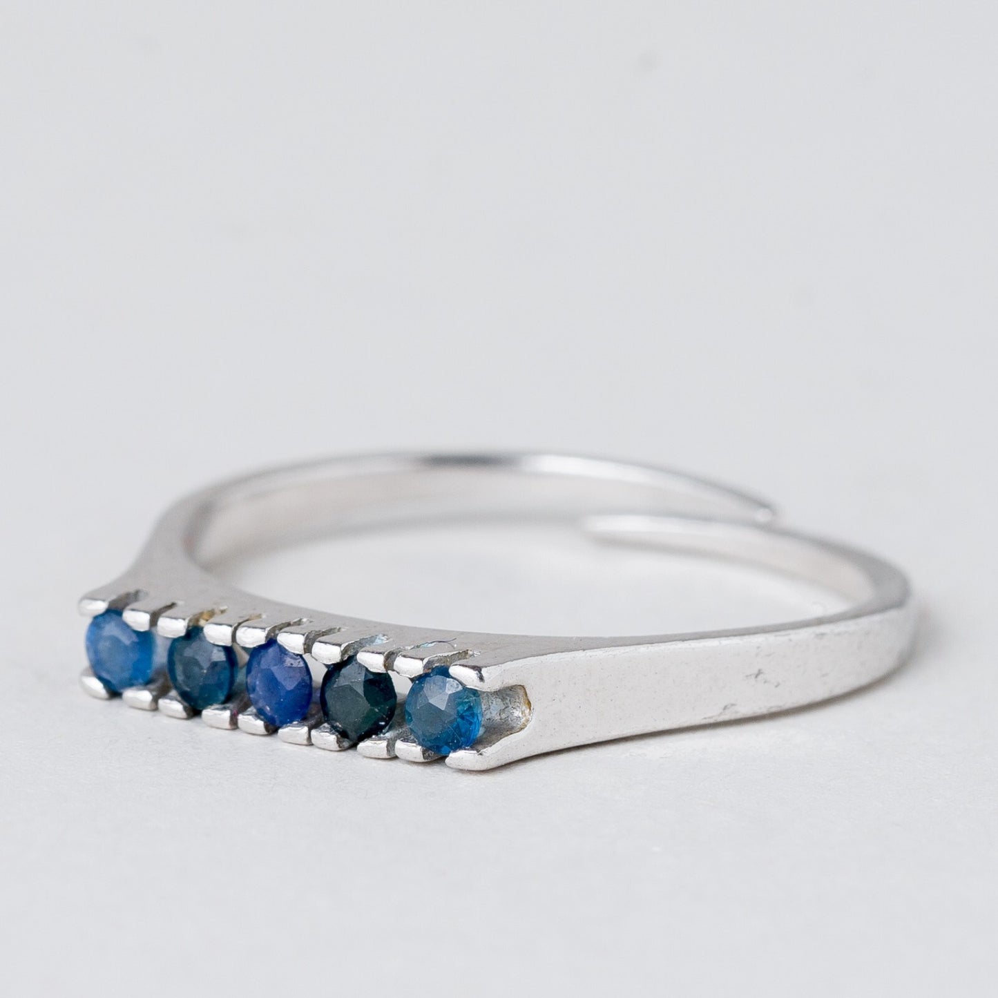 2 x Ring Blau und Rote Stein 4,61 g 835er Silber Größe flexibel ca. 607