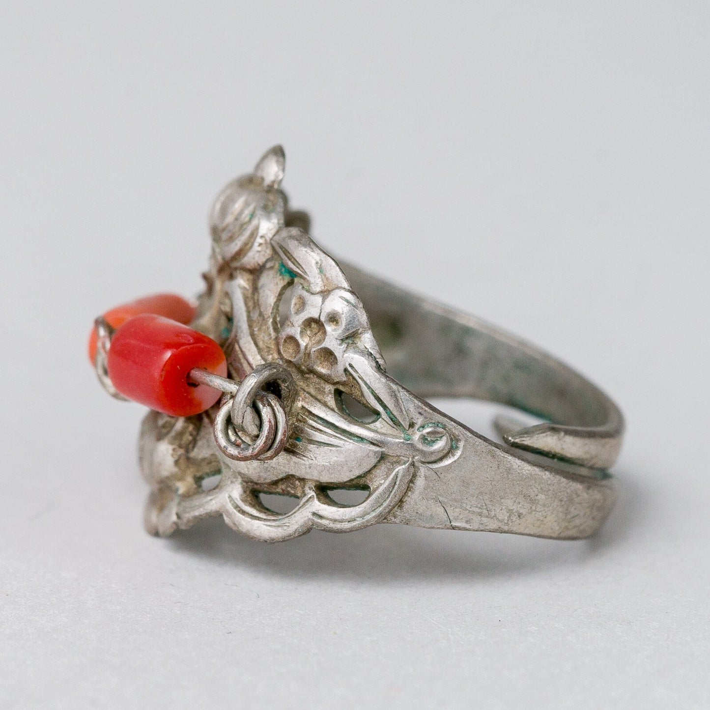 Silber Ring Roter Stein Größe flexibel ca. 55 3,75 g1