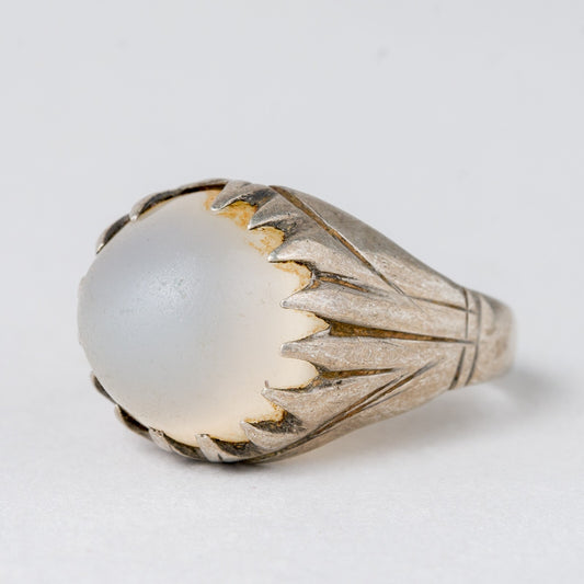 Ring Weißer Stein 6,38 g Silber Größe 55 (17,5 mm Ø)0