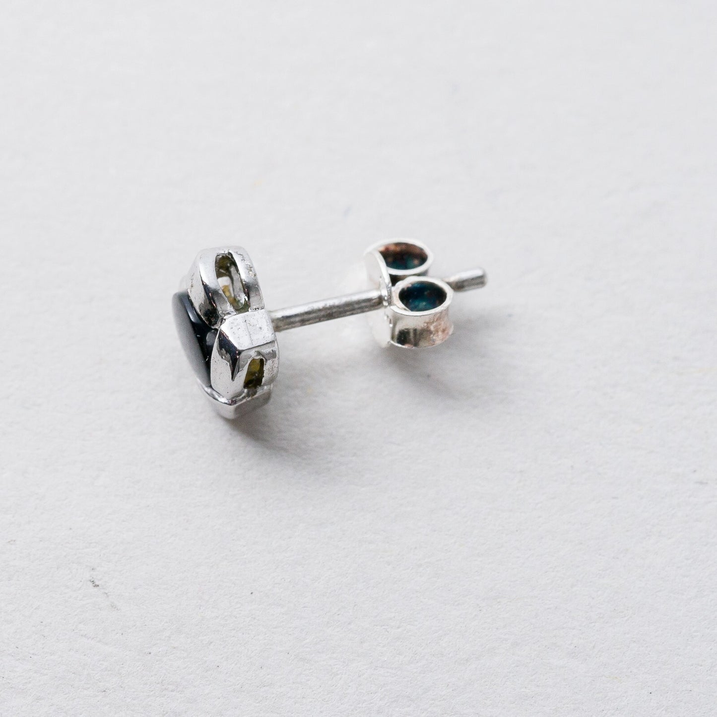 Ohrringe Ohrstecker Silber Schwarze Steine 1,13 g5