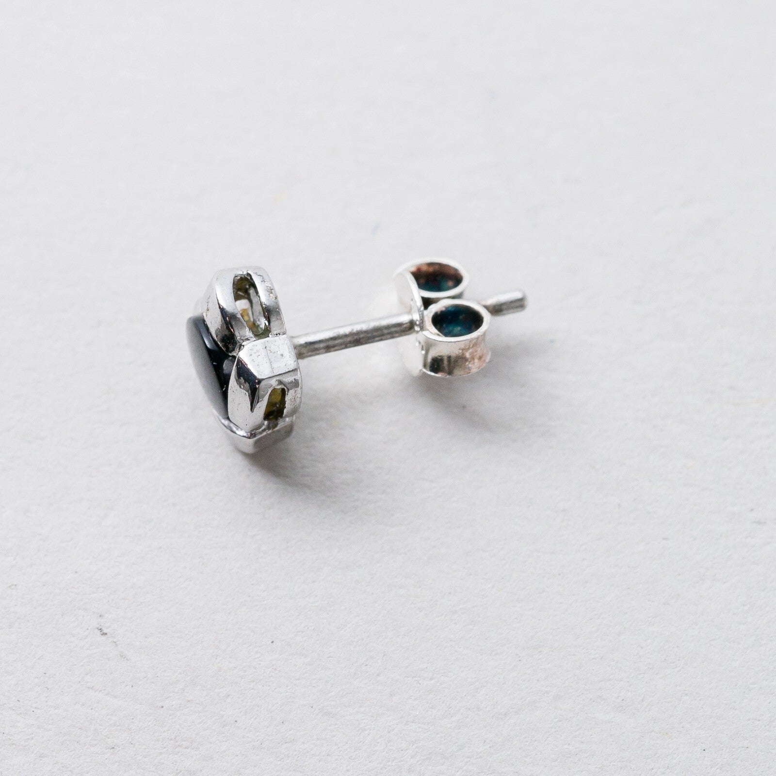 Ohrringe Ohrstecker Silber Schwarze Steine 1,13 g5