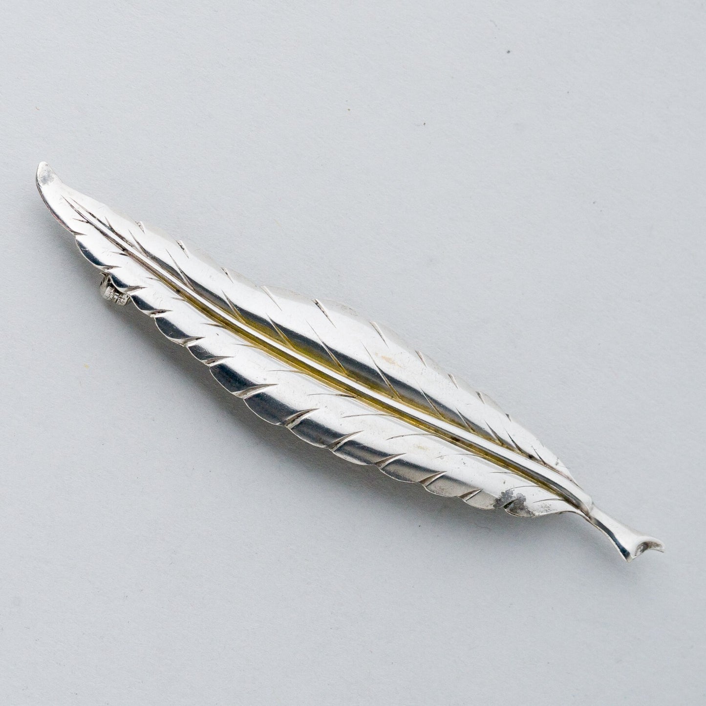 Silber Brosche Spange 835 Blatt 4,39 g2