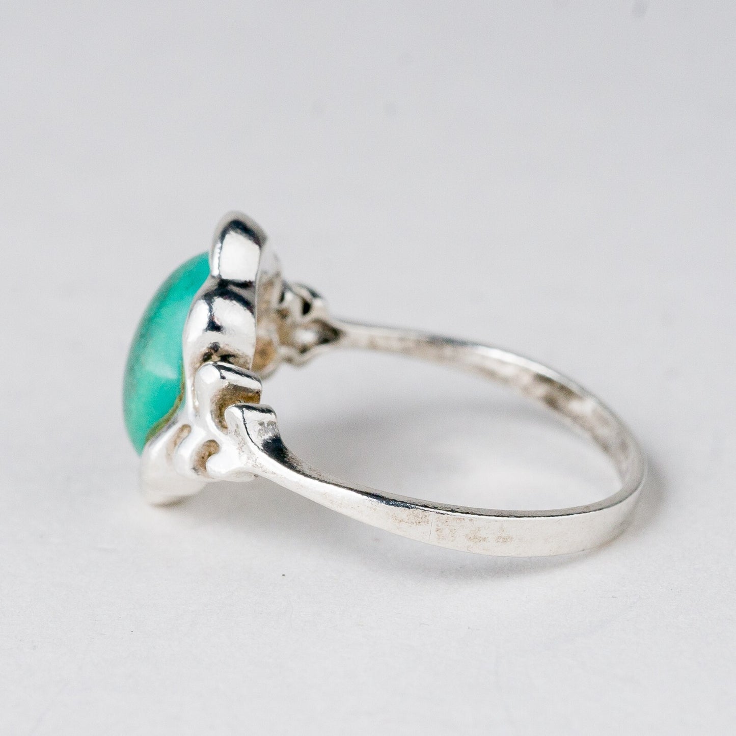 Silber Ring Grüner Stein Größe 57 (18,1 mm Ø) 2,84 g2