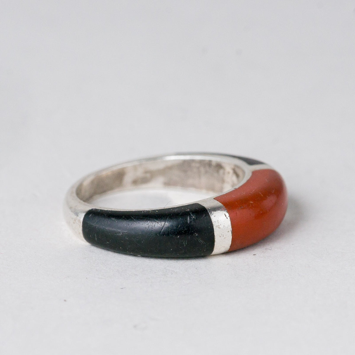 Silber Ring 925 Rot, Schwarz Größe 50 (15,9 mm Ø) 2,87 g5