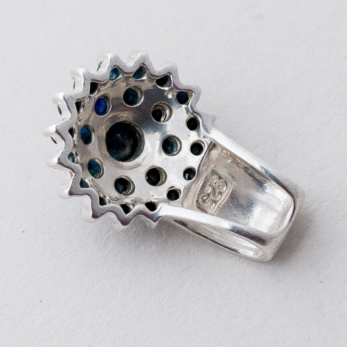 Anhänger Silber 925 Blaue Steine 2 cm 2,77 g5