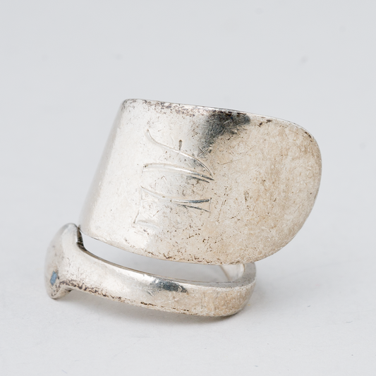Ring Monogram "AL" 5,35 g 800er Silber Größe flexibel0